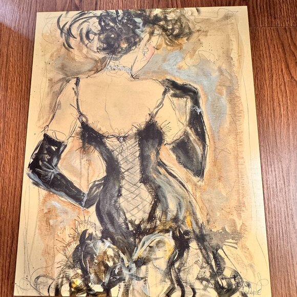 Karen Dupre “Back Turned Elegant Lady” Art Print on Wood PanelTimeless Art